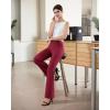 imageWomens Dress Pants Stretchy Work Pants Business Casual Office Trousers Pull On Flare Slacks with 4 PocketsWine