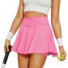 imageWomens Tennis Skirt with Pockets Shorts Crossover High Waisted Athletic Skorts Skirts for Golf Running WorkoutDeep Pink