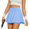 imageWomens Tennis Skirt with Pockets Shorts Crossover High Waisted Athletic Skorts Skirts for Golf Running WorkoutSky Blue