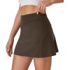 imageWomens Tennis Skirt with Pockets Shorts Crossover High Waisted Athletic Skorts Skirts for Golf Running WorkoutZ5brown