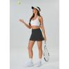 imageWomens Tennis Skirt with Pockets Shorts Crossover High Waisted Athletic Skorts Skirts for Golf Running WorkoutZ5deep Grey