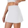 imageWomens Tennis Skirt with Pockets Shorts Crossover High Waisted Athletic Skorts Skirts for Golf Running WorkoutZ5white