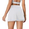 imageWomens Tennis Skirt with Pockets Shorts Crossover High Waisted Athletic Skorts Skirts for Golf Running WorkoutZ5white