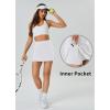 imageWomens Tennis Skirt with Pockets Shorts Crossover High Waisted Athletic Skorts Skirts for Golf Running WorkoutZ5white