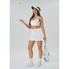 imageWomens Tennis Skirt with Pockets Shorts Crossover High Waisted Athletic Skorts Skirts for Golf Running WorkoutZ5white