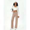 imageWomens Wide Leg Yoga Pants Casual Work Dress Pants Lounge Sweatpants High Waist Comfy Loose Trousers with PocketsTaupe