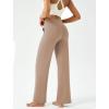 imageWomens Wide Leg Yoga Pants Casual Work Dress Pants Lounge Sweatpants High Waist Comfy Loose Trousers with PocketsTaupe