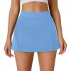 imageWomens Tennis Skirt with Pockets Shorts Crossover High Waisted Athletic Skorts Skirts for Golf Running WorkoutZ5sky Blue