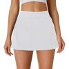 imageWomens Tennis Skirt with Pockets Shorts Crossover High Waisted Athletic Skorts Skirts for Golf Running WorkoutZ5white