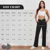 imageWomens Wide Leg Yoga Pants Crossover Work Dress Pants Lounge Sweatpants Casual Trousers with PocketsBlack