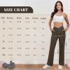 imageWomens Wide Leg Yoga Pants Crossover Work Dress Pants Lounge Sweatpants Casual Trousers with PocketsBrown