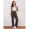 imageWomens Wide Leg Yoga Pants Crossover Work Dress Pants Lounge Sweatpants Casual Trousers with PocketsBrown