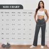 imageWomens Wide Leg Yoga Pants Crossover Work Dress Pants Lounge Sweatpants Casual Trousers with PocketsGrey
