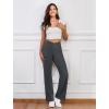 imageWomens Wide Leg Yoga Pants Crossover Work Dress Pants Lounge Sweatpants Casual Trousers with PocketsGrey
