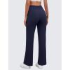 imageWomens Wide Leg Yoga Pants Crossover Work Dress Pants Lounge Sweatpants Casual Trousers with PocketsNavy Blue