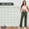 imageWomens Wide Leg Yoga Pants Crossover Work Dress Pants Lounge Sweatpants Casual Trousers with PocketsOlive Green