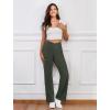 imageWomens Wide Leg Yoga Pants Crossover Work Dress Pants Lounge Sweatpants Casual Trousers with PocketsOlive Green