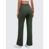 imageWomens Wide Leg Yoga Pants Crossover Work Dress Pants Lounge Sweatpants Casual Trousers with PocketsOlive Green