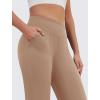 imageWomens Wide Leg Yoga Pants Crossover Work Dress Pants Lounge Sweatpants Casual Trousers with PocketsWarm Taupe