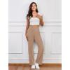 imageWomens Wide Leg Yoga Pants Crossover Work Dress Pants Lounge Sweatpants Casual Trousers with PocketsWarm Taupe