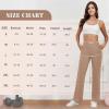 imageWomens Wide Leg Yoga Pants Crossover Work Dress Pants Lounge Sweatpants Casual Trousers with PocketsWarm Taupe