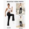 imageWomens Yoga Pants V Crossover Flare Leggings with Pockets Flared Bootcut Bell Bottoms Workout Pants GymBlack