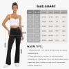 imageWomens Yoga Pants V Crossover Flare Leggings with Pockets Flared Bootcut Bell Bottoms Workout Pants GymBlack