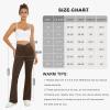 imageWomens Yoga Pants V Crossover Flare Leggings with Pockets Flared Bootcut Bell Bottoms Workout Pants GymBrown