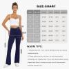 imageWomens Yoga Pants V Crossover Flare Leggings with Pockets Flared Bootcut Bell Bottoms Workout Pants GymNavy