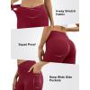 imageWomens Yoga Pants V Crossover Flare Leggings with Pockets Flared Bootcut Bell Bottoms Workout Pants GymWine Red