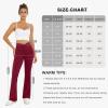 imageWomens Yoga Pants V Crossover Flare Leggings with Pockets Flared Bootcut Bell Bottoms Workout Pants GymWine Red