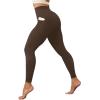 imageYoga Leggings for Women with Pockets High Waisted Tummy Control Yoga Pants Soft Buttery Workout Leggings GymBrown