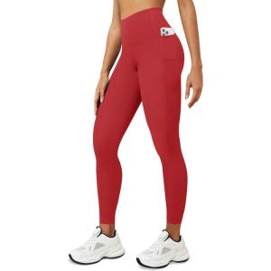 imageYoga Leggings for Women with Pockets High Waisted Tummy Control Yoga Pants Soft Buttery Workout Leggings GymRed