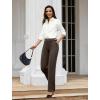imageWomens Dress Work Pants Business Casual Slacks Stretchy Wide Leg Trousers with Pockets High Waist Pull OnBrown
