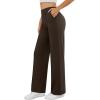imageWomens Dress Work Pants Business Casual Slacks Stretchy Wide Leg Trousers with Pockets High Waist Pull OnBrown