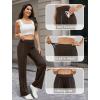 imageWomens Dress Work Pants Business Casual Slacks Stretchy Wide Leg Trousers with Pockets High Waist Pull OnBrown
