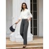 imageWomens Dress Work Pants Business Casual Slacks Stretchy Wide Leg Trousers with Pockets High Waist Pull OnDark Grey