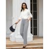 imageWomens Dress Work Pants Business Casual Slacks Stretchy Wide Leg Trousers with Pockets High Waist Pull OnLight Grey