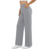 imageWomens Dress Work Pants Business Casual Slacks Stretchy Wide Leg Trousers with Pockets High Waist Pull OnLight Grey
