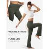 imageWomens Flare Yoga Pants with Pockets High Waist Tummy Control Flared Leggings Bell Bottom Gym Workout LeggingsArmy Green
