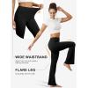 imageWomens Flare Yoga Pants with Pockets High Waist Tummy Control Flared Leggings Bell Bottom Gym Workout LeggingsBlack