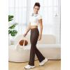 imageWomens Flare Yoga Pants with Pockets High Waist Tummy Control Flared Leggings Bell Bottom Gym Workout LeggingsBrown