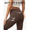 imageWomens Flare Yoga Pants with Pockets High Waist Tummy Control Flared Leggings Bell Bottom Gym Workout LeggingsBrown