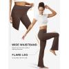 imageWomens Flare Yoga Pants with Pockets High Waist Tummy Control Flared Leggings Bell Bottom Gym Workout LeggingsBrown