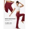 imageWomens Flare Yoga Pants with Pockets High Waist Tummy Control Flared Leggings Bell Bottom Gym Workout LeggingsBurgundy