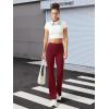 imageWomens Flare Yoga Pants with Pockets High Waist Tummy Control Flared Leggings Bell Bottom Gym Workout LeggingsBurgundy