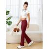 imageWomens Flare Yoga Pants with Pockets High Waist Tummy Control Flared Leggings Bell Bottom Gym Workout LeggingsBurgundy