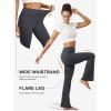 imageWomens Flare Yoga Pants with Pockets High Waist Tummy Control Flared Leggings Bell Bottom Gym Workout LeggingsDeep Grey