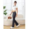 imageWomens Flare Yoga Pants with Pockets High Waist Tummy Control Flared Leggings Bell Bottom Gym Workout LeggingsDeep Grey