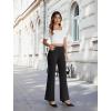 imageDress Work Pants Women Business Casual Slack Trousers Stretchy Pull On Office Flare Pants with PocketsBlack